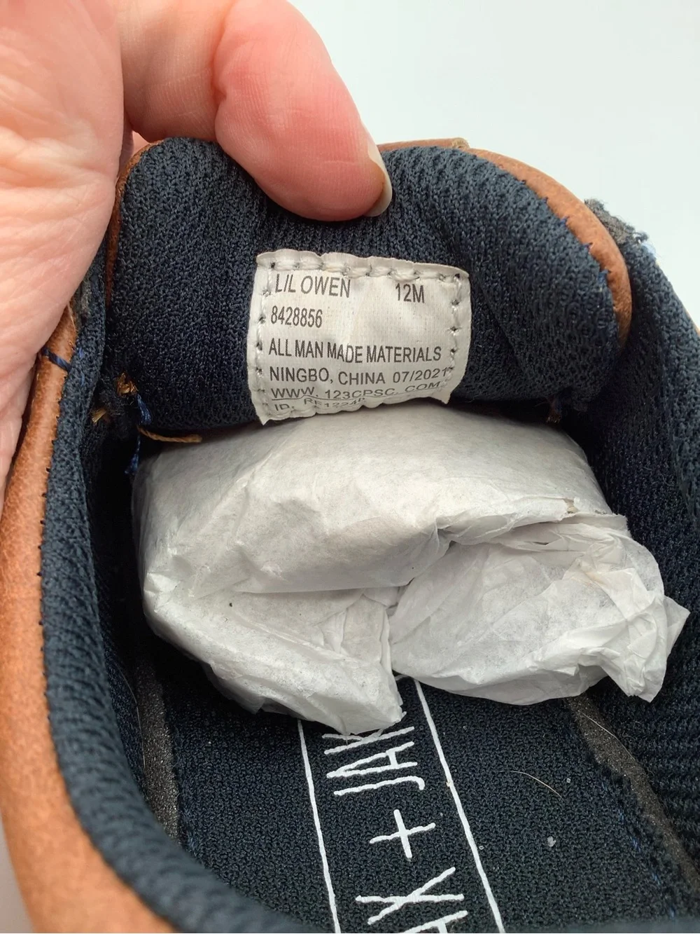 Youth Tan Dress Shoes with Navy Laces